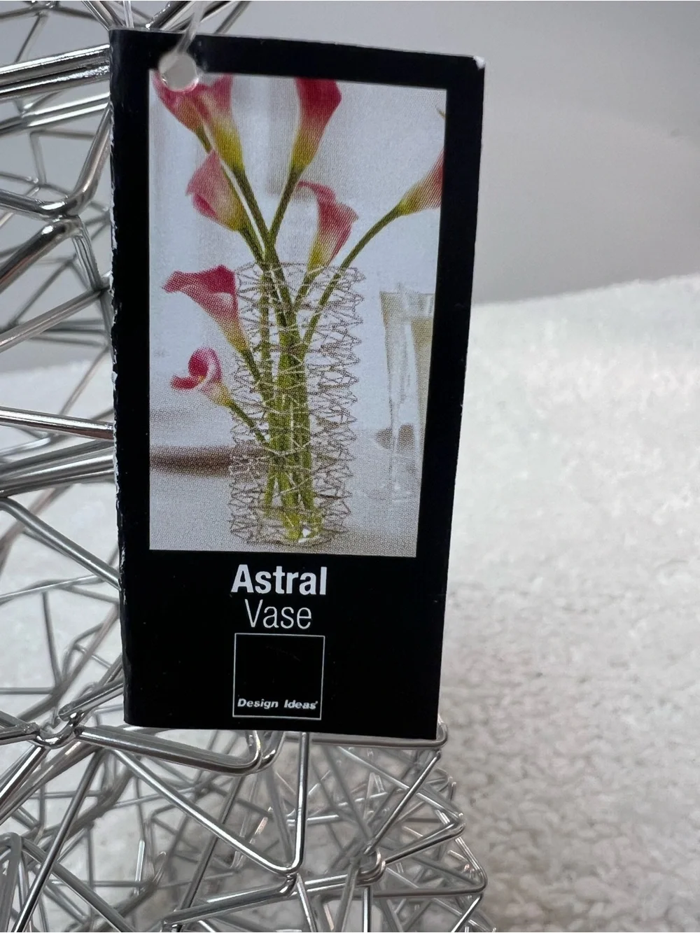 Design Ideas Astral Silver Geometric Wire Sculpture Flower Vase